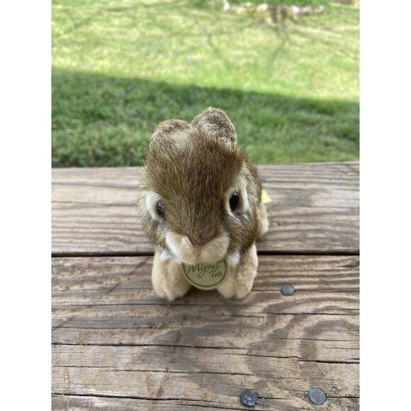 Aurora Miyoni Brown  Plush 7  inch  Easter Bunny Rabbit Stuffed Animal - Picture 2 of 6